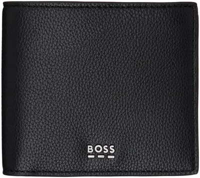 Hugo Boss Black Logo Lettering Faux-leather Wallet In 001-black