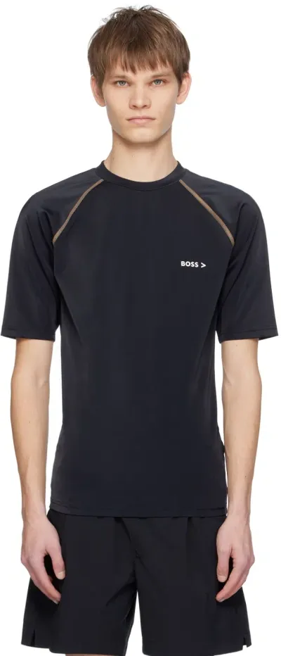 Hugo Boss Black Raglan T-shirt In 001-black