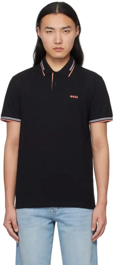 Hugo Boss Black Slim-fit Polo In 003-black