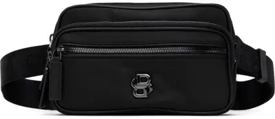 Hugo Boss Black Twill Double B Monogram Belt Bag In 001-black