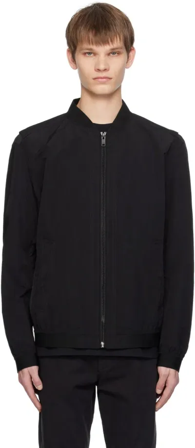 Hugo Boss Black Water-repellent Bomber Jacket In 001-black