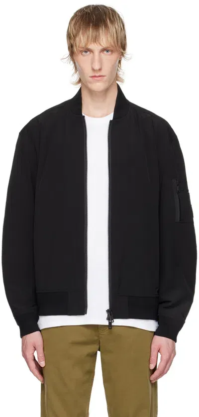 Hugo Boss Black Water-repellent Bomber Jacket In 001-black