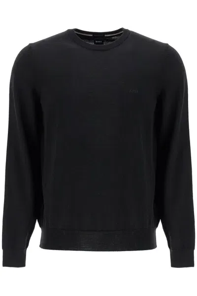 Hugo Boss Botto Wool Knit Sweater In Blue