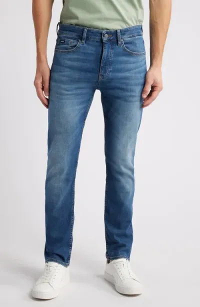 Hugo Boss Boss Delaware Slim Straight Leg Jeans In Medium Blue