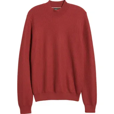 Hugo Boss Boss Derano Mock Neck Sweater In Dark Red