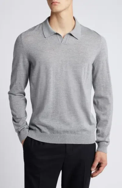 Hugo Boss Boss Enord Virgin Wool Sweater In Silver