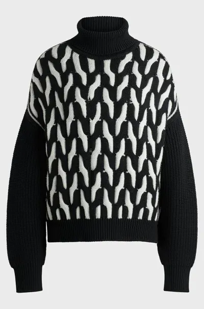 Hugo Boss Boss Ferdolia Knitwear Arena In Monochrome Interlock