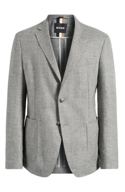 Hugo Boss Boss Hanry Textured Wool & Linen Sport Coat In Silver