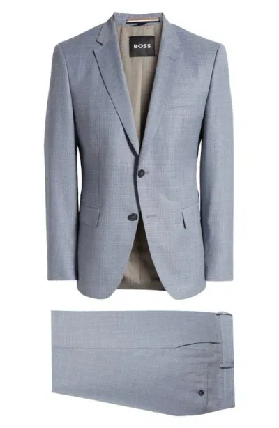 Hugo Boss Boss Huge Virgin Wool Suit In Light Blue