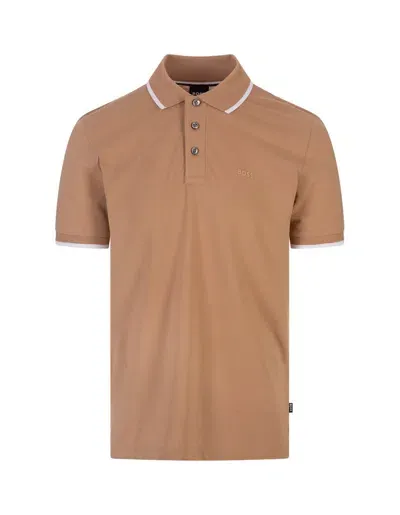 Hugo Boss Boss  Logo Detailed Polo Shirt In Brown