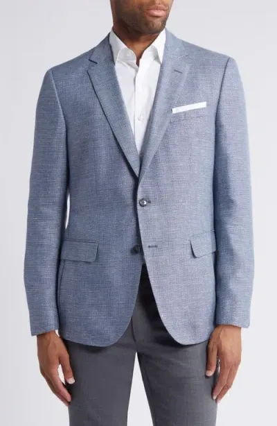 Hugo Boss Boss Hutson Linen & Wool Sport Coat In Open Blue