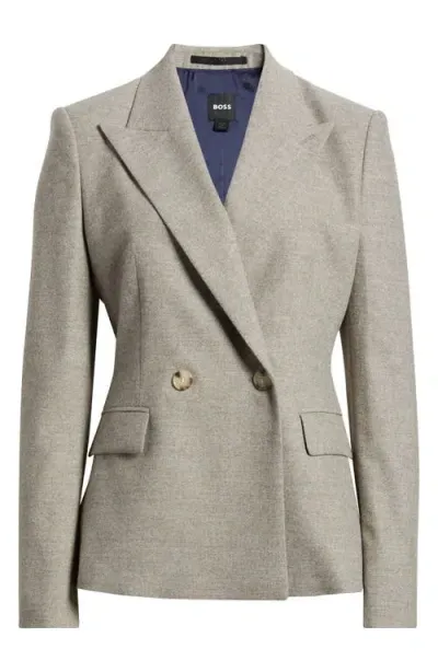 Hugo Boss Boss Jia Double Breasted Blazer In Grau