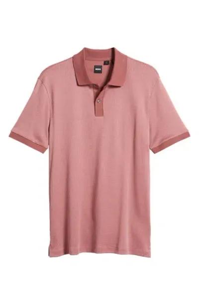 Hugo Boss Boss Parlay Cotton Piqué Polo In Open Red