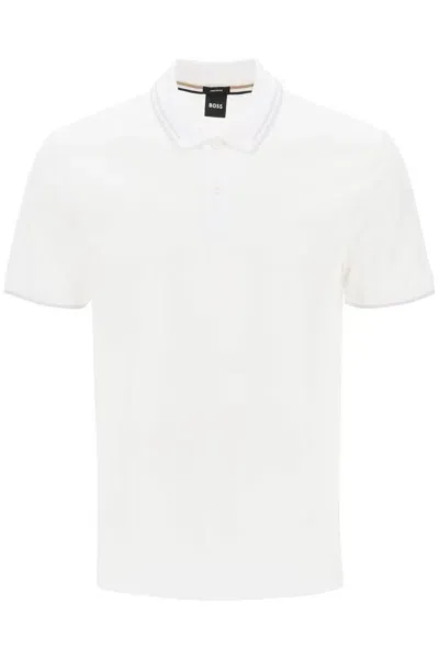 Hugo Boss Boss Phillipson Slim Fit Polo Shirt In White