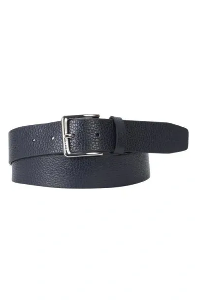 Hugo Boss Boss Ronnie Leather Belt In Navy