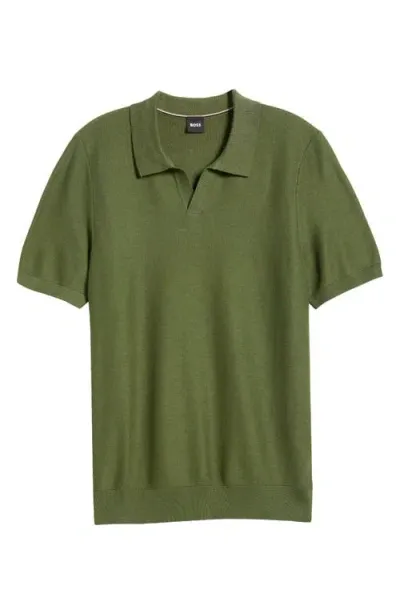 Hugo Boss Boss Tempio Polo Sweater In Open Green