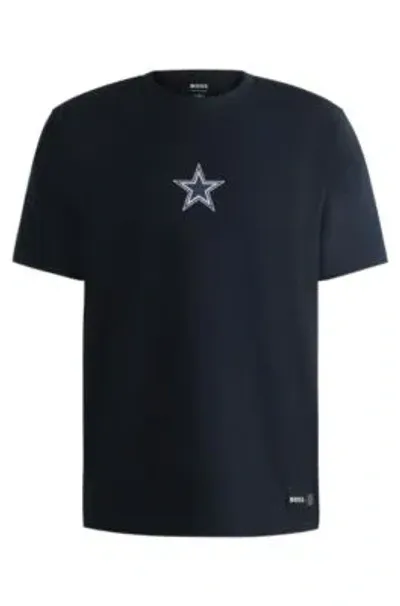 Hugo Boss Boss X Nfl Stretch-cotton T-shirt With Special Branding In Cowboys