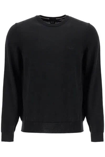 Hugo Boss Midnight Blue Wool Sweater  Blue Boss Uomo Xl In Black