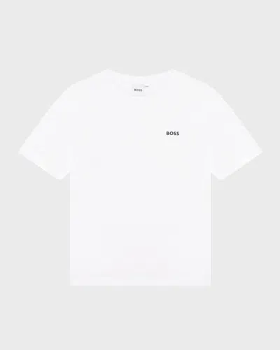 Hugo Boss Kids' Boy's Classic Logo-print T-shirt In White