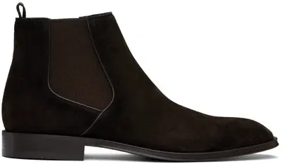 Hugo Boss Brown Leather Chelsea Boots In 201-dark Brown