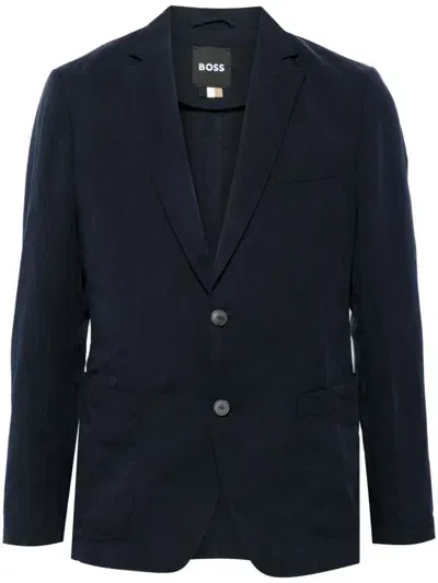 Hugo Boss C-hanry Single-breasted Blazer In Blue