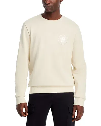 Hugo Boss C-sharpi 08 Cotton Regular Fit Sweatshirt In Open White