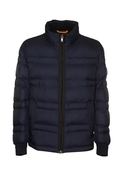 Hugo Boss Classic Zip Padded Jacket In Dark Blue