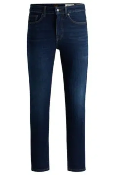 Hugo Boss Delaware Slim-fit Jeans In Slubby Super-stretch Denim In Medium Blue 426