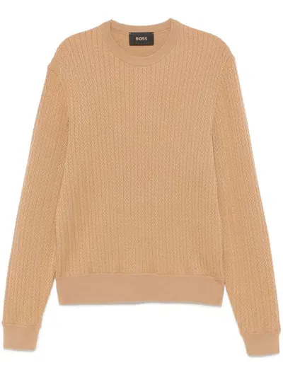 Hugo Boss Eldo Sweater In Brown