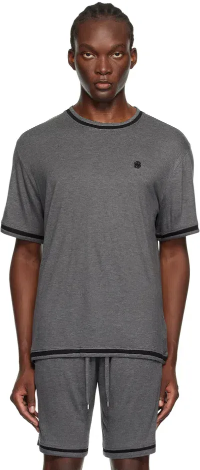 Hugo Boss Gray Monogram T-shirt In Medium Grey 039