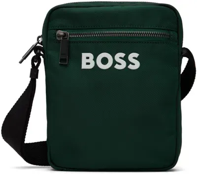 Hugo Boss Green Crossbody Contrast Logo Bag In 385-open Green