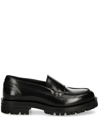 Hugo Boss Helen Leather Loafers In Schwarz