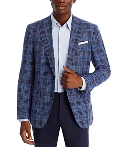 Hugo Boss Hutson Glen Plaid Slim Fit Sport Coat In Dark Blue