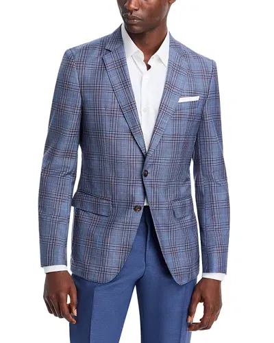 Hugo Boss Hutson Plaid Slim Fit Sport Coat In Open Blue