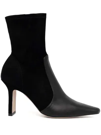 Hugo Boss Leather Ankle Boots In Black