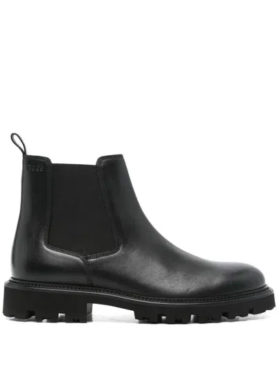 Hugo Boss Leather Boots In Black