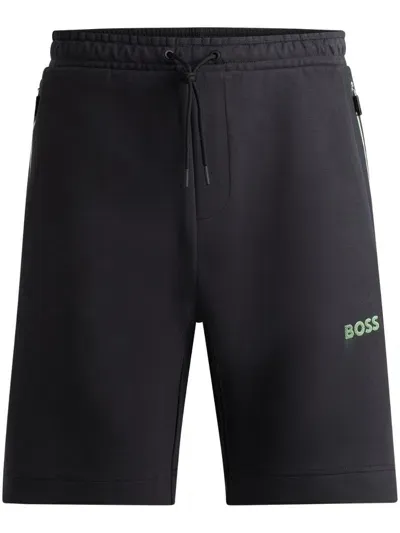 Hugo Boss Logo-appliqué Track Shorts In Black