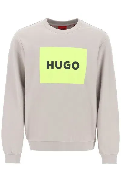 Hugo Boss Logo Detailed Crewneck Sweatshirt In Beige