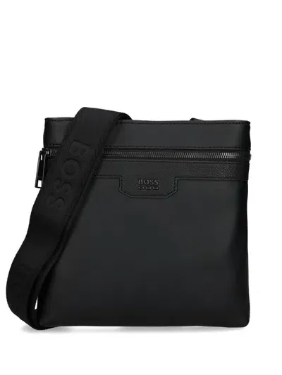 Hugo Boss Logo-lettering Messenger Bag In Black