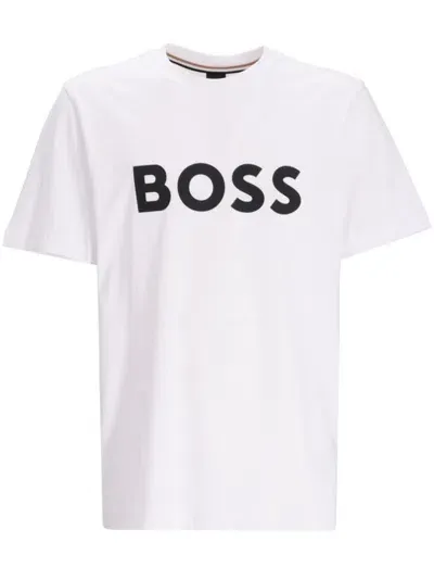 Hugo Boss Logo-print Cotton T-shirt In White