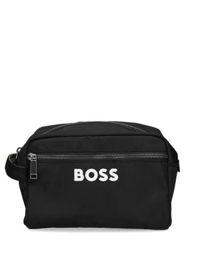 Hugo Boss Logo-print Wash Bag In Black 001