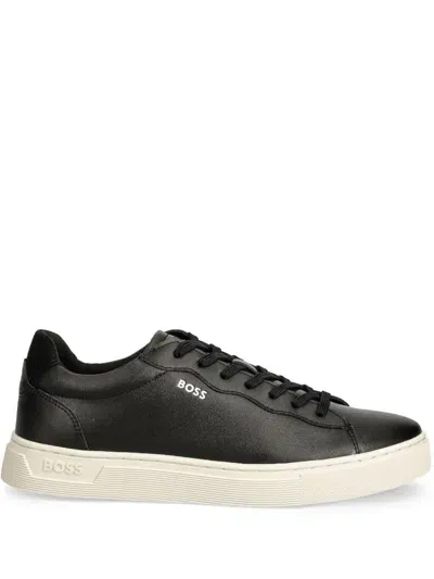 Hugo Boss Logo-stamp Sneakers In Black