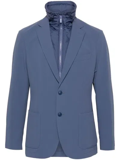 Hugo Boss Textured-finish Single-breasted Blazer In 412