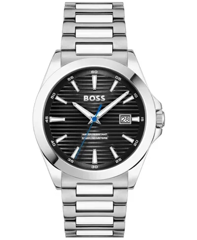 Hugo Boss Men's Strike Quartz Basic Calendar Stainless Steel Watch 41mm In Assorted-pre-pack