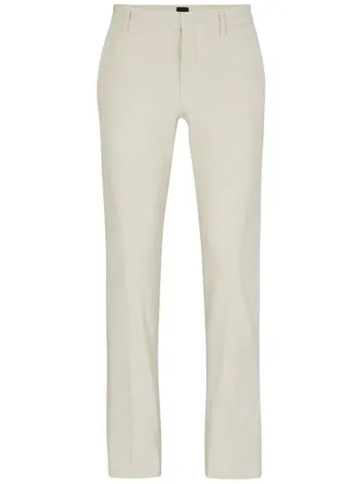 Hugo Boss Mid-rise Slim-cut Trousers In Neutrals