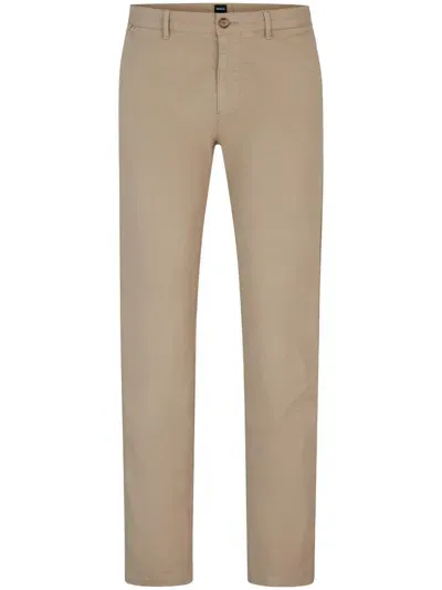 Hugo Boss Mid-rise Straight-leg Chinos In 中性色