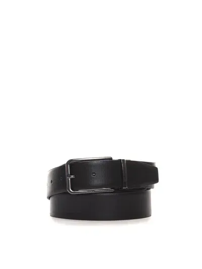 Hugo Boss Ocalis Flat Buckle Belt In Black