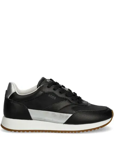 Hugo Boss Panelled Sneakers In Black