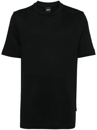 Hugo Boss Piqué-weave T-shirt In Black