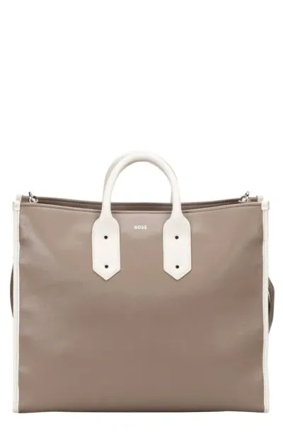 Hugo Boss Sandy Tote In Medium Beige